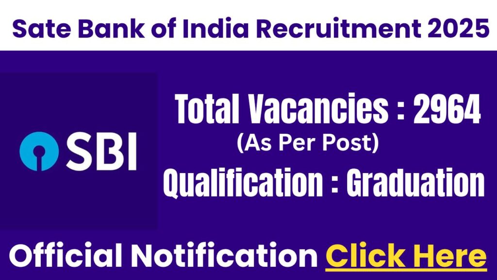 SBI Recruitment 2025: 2964 Vacancies for PO, Clerk & SO | Apply Online @ sbi.co.in